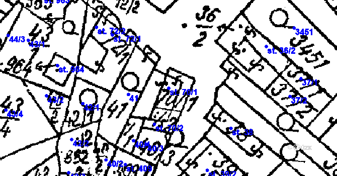 Parcela st. 70/1 v KÚ Tvrdonice, Katastrální mapa