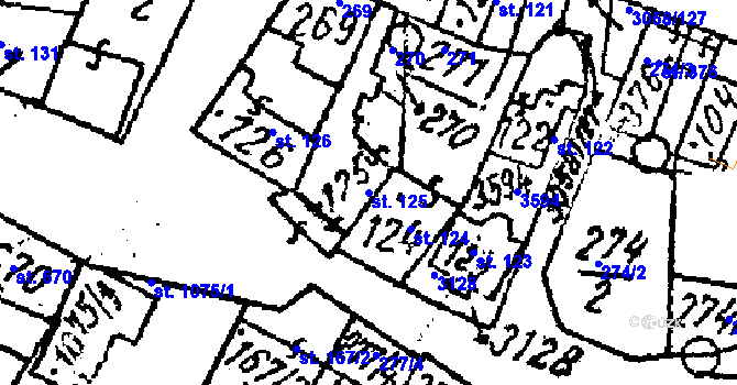 Parcela st. 125 v KÚ Tvrdonice, Katastrální mapa