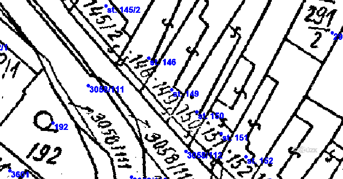 Parcela st. 149 v KÚ Tvrdonice, Katastrální mapa