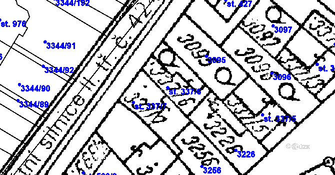 Parcela st. 337/6 v KÚ Tvrdonice, Katastrální mapa