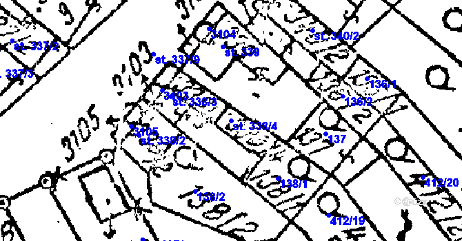 Parcela st. 338/4 v KÚ Tvrdonice, Katastrální mapa