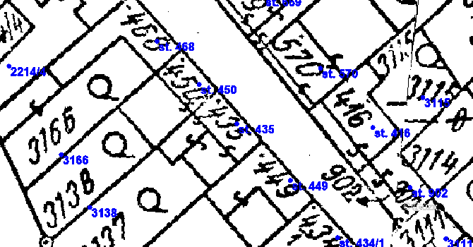 Parcela st. 435 v KÚ Tvrdonice, Katastrální mapa