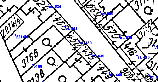 Parcela st. 450 v KÚ Tvrdonice, Katastrální mapa