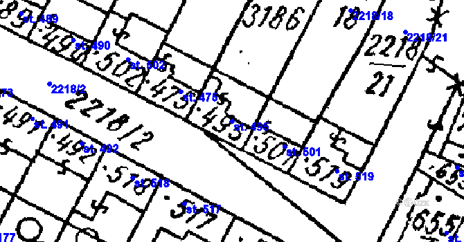 Parcela st. 495 v KÚ Tvrdonice, Katastrální mapa