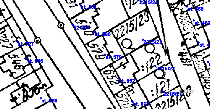 Parcela st. 579 v KÚ Tvrdonice, Katastrální mapa