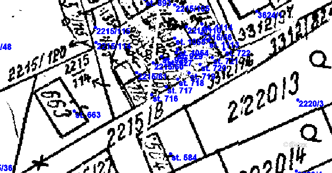 Parcela st. 717 v KÚ Tvrdonice, Katastrální mapa