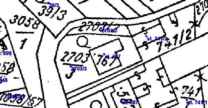 Parcela st. 767 v KÚ Tvrdonice, Katastrální mapa