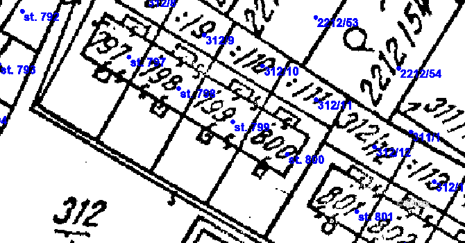 Parcela st. 799 v KÚ Tvrdonice, Katastrální mapa