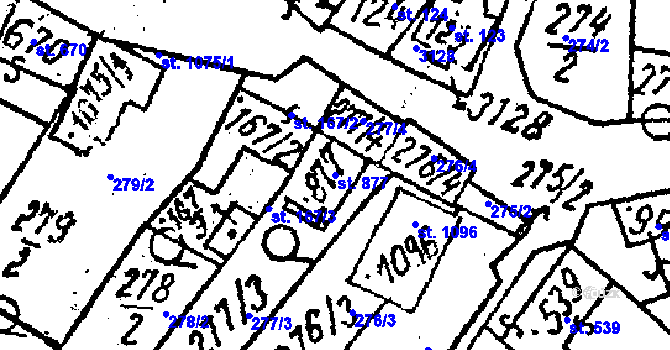 Parcela st. 877 v KÚ Tvrdonice, Katastrální mapa