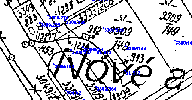 Parcela st. 912 v KÚ Tvrdonice, Katastrální mapa