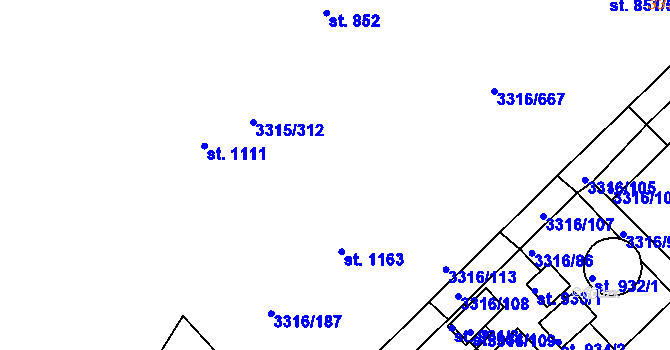 Parcela st. 931/2 v KÚ Tvrdonice, Katastrální mapa