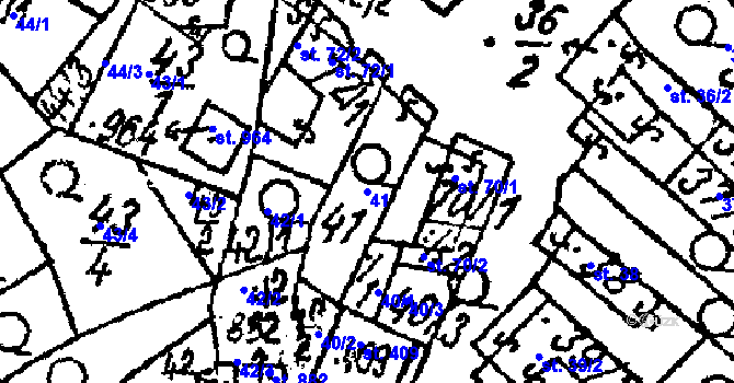 Parcela st. 41 v KÚ Tvrdonice, Katastrální mapa
