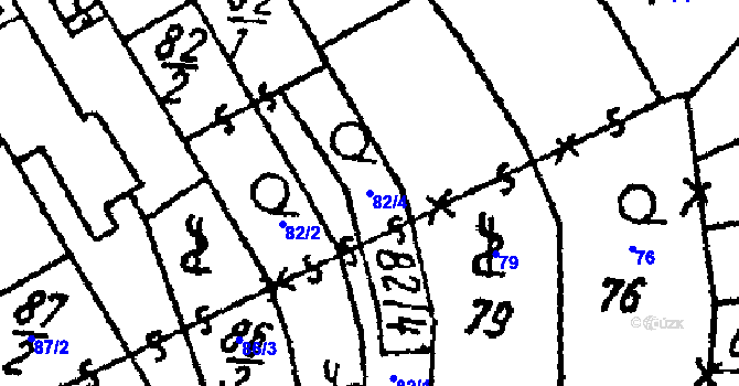 Parcela st. 82/4 v KÚ Tvrdonice, Katastrální mapa
