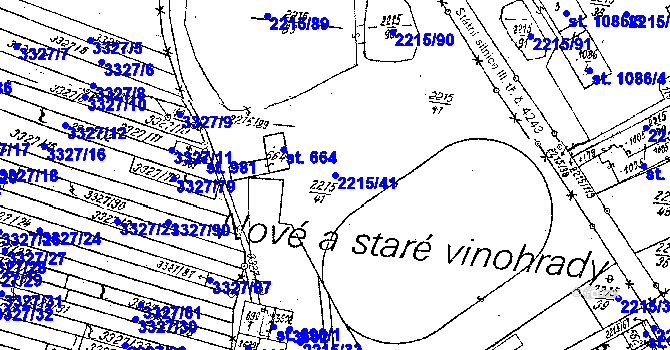 Parcela st. 2215/41 v KÚ Tvrdonice, Katastrální mapa