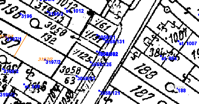 Parcela st. 3058/62 v KÚ Tvrdonice, Katastrální mapa