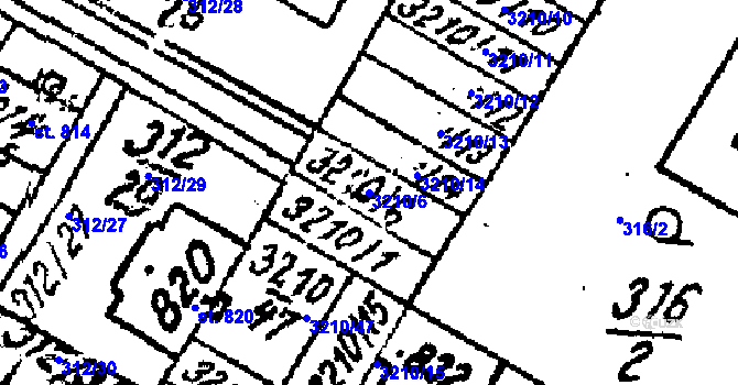 Parcela st. 3210/6 v KÚ Tvrdonice, Katastrální mapa