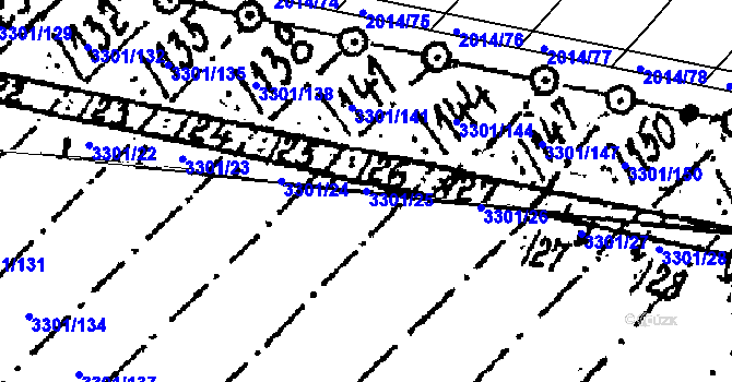 Parcela st. 3301/25 v KÚ Tvrdonice, Katastrální mapa