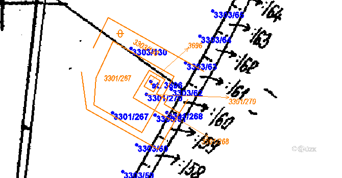 Parcela st. 3303/62 v KÚ Tvrdonice, Katastrální mapa