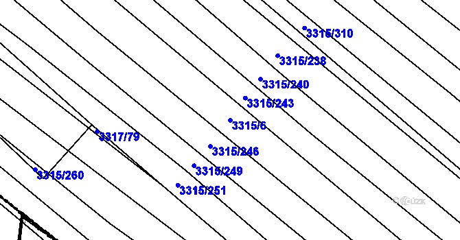 Parcela st. 3315/6 v KÚ Tvrdonice, Katastrální mapa