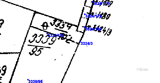 Parcela st. 3324/3 v KÚ Tvrdonice, Katastrální mapa