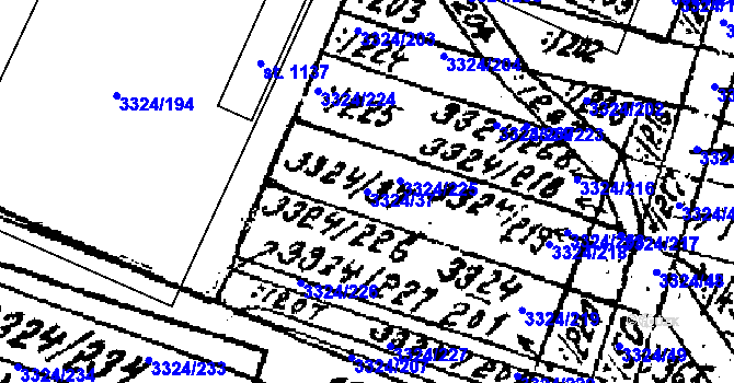 Parcela st. 3324/37 v KÚ Tvrdonice, Katastrální mapa