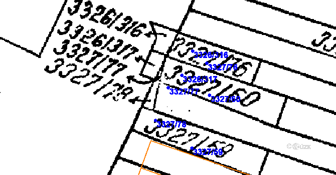 Parcela st. 3327/77 v KÚ Tvrdonice, Katastrální mapa