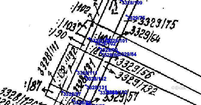 Parcela st. 3328/86 v KÚ Tvrdonice, Katastrální mapa