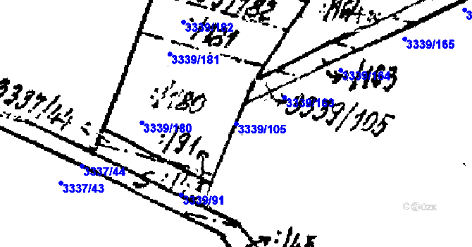 Parcela st. 3339/105 v KÚ Tvrdonice, Katastrální mapa