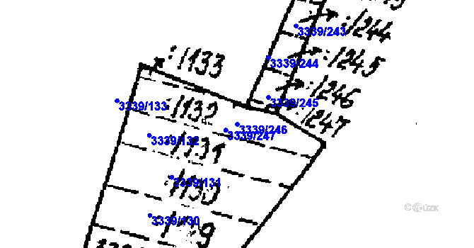 Parcela st. 3339/246 v KÚ Tvrdonice, Katastrální mapa