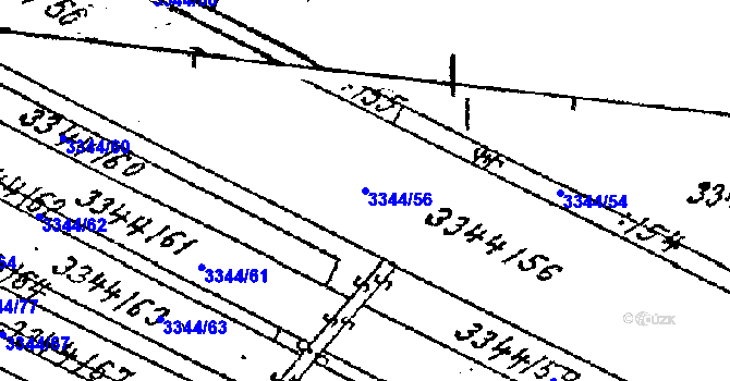 Parcela st. 3344/56 v KÚ Tvrdonice, Katastrální mapa