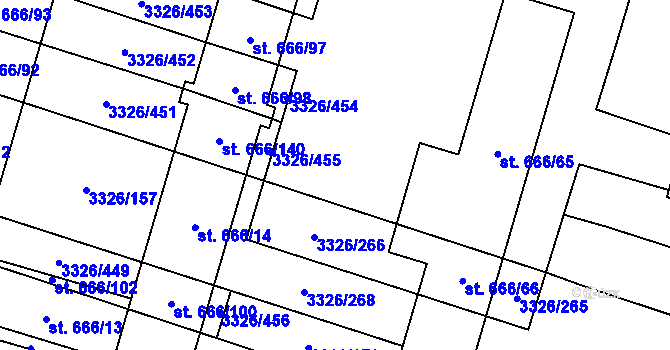 Parcela st. 3326/262 v KÚ Tvrdonice, Katastrální mapa