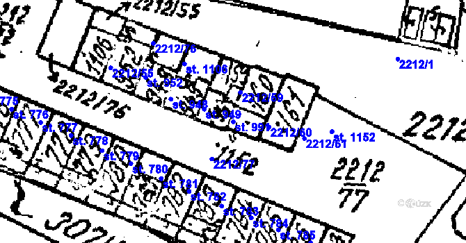 Parcela st. 991 v KÚ Tvrdonice, Katastrální mapa