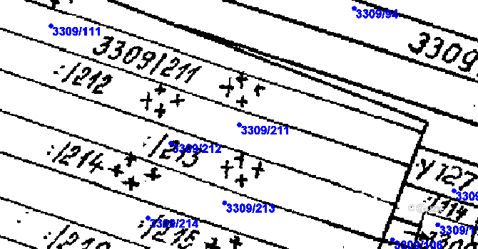 Parcela st. 3309/211 v KÚ Tvrdonice, Katastrální mapa