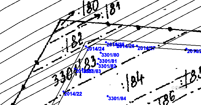 Parcela st. 3301/80 v KÚ Tvrdonice, Katastrální mapa