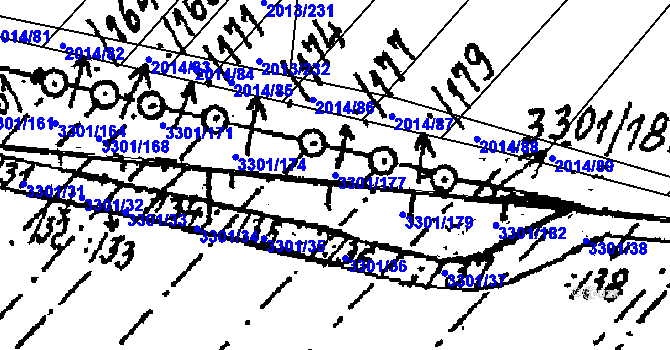 Parcela st. 3301/177 v KÚ Tvrdonice, Katastrální mapa
