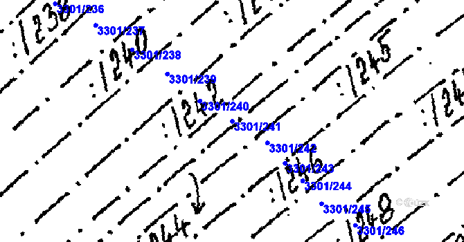 Parcela st. 3301/241 v KÚ Tvrdonice, Katastrální mapa