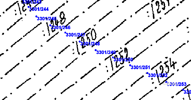 Parcela st. 3301/249 v KÚ Tvrdonice, Katastrální mapa