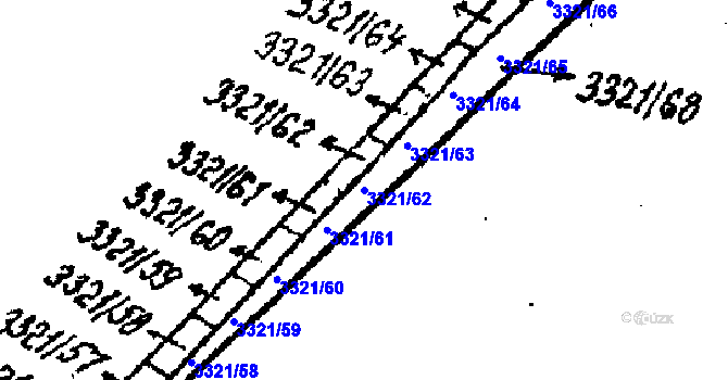 Parcela st. 3321/62 v KÚ Tvrdonice, Katastrální mapa