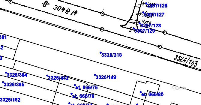 Parcela st. 3326/318 v KÚ Tvrdonice, Katastrální mapa