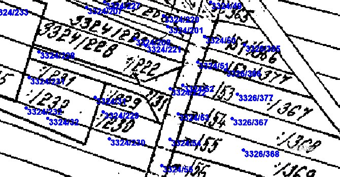 Parcela st. 3324/222 v KÚ Tvrdonice, Katastrální mapa