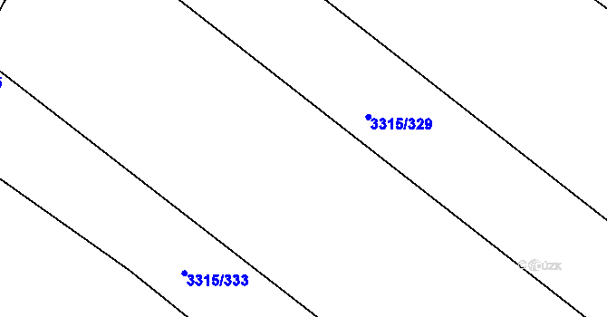 Parcela st. 3315/331 v KÚ Tvrdonice, Katastrální mapa