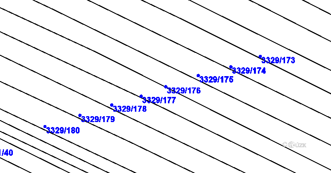 Parcela st. 3329/176 v KÚ Tvrdonice, Katastrální mapa
