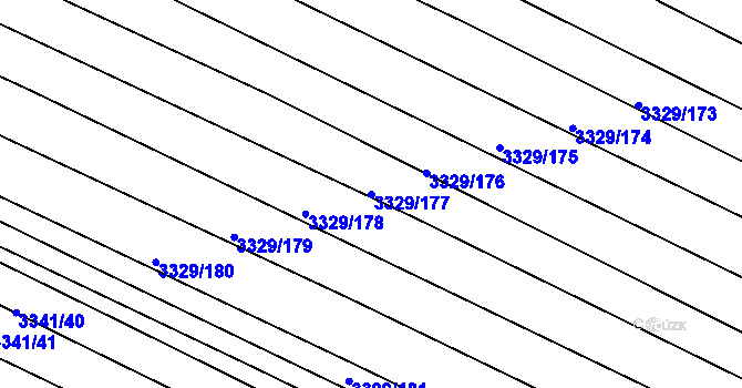 Parcela st. 3329/177 v KÚ Tvrdonice, Katastrální mapa