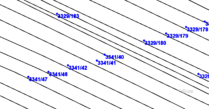 Parcela st. 3341/40 v KÚ Tvrdonice, Katastrální mapa