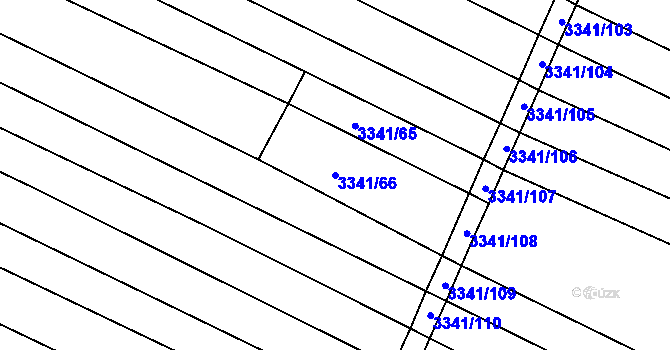 Parcela st. 3341/66 v KÚ Tvrdonice, Katastrální mapa