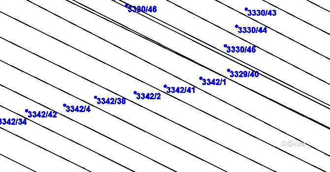 Parcela st. 3342/41 v KÚ Tvrdonice, Katastrální mapa