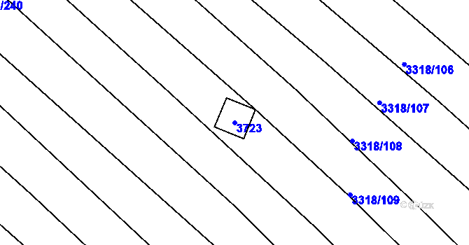 Parcela st. 3723 v KÚ Tvrdonice, Katastrální mapa
