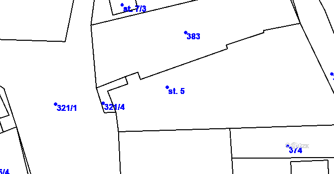 Parcela st. 5 v KÚ Selibice, Katastrální mapa