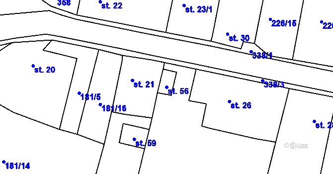 Parcela st. 56 v KÚ Selibice, Katastrální mapa