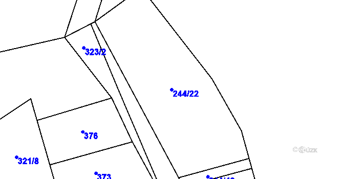 Parcela st. 244/22 v KÚ Selibice, Katastrální mapa